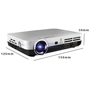 Play Android 3D 6000 Lumens Mini Portable LED Full HD Projector Smart Home Theater Pocket with WIFI, Bluetooth, HDMI and USB, 3840 x 2160dpi